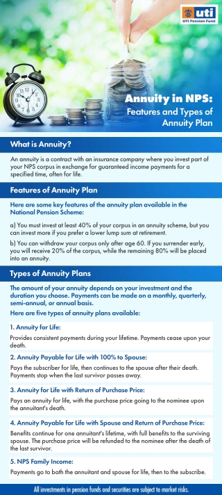 Annuity in NPS :  Features and Types of Annuity Plan