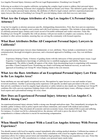 5 Critical Facts About Los Angeles Personal Injury Lawyers and Securing Your Com