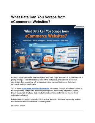 What Data Can You Scrape from eCommerce Websites? | RetailGators
