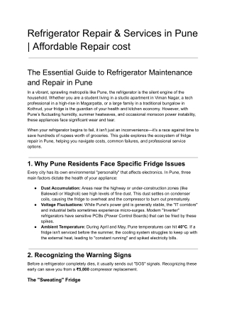 Refrigerator Repair & Services in Pune _ Affordable Repair cost