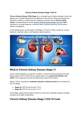 Chronic Kidney Disease Stage 3 ICD-10