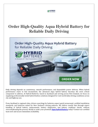 Aqua hybrid battery
