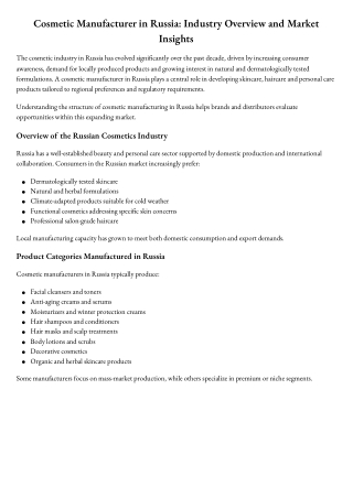 About Cosmetic Manufacturer in Russia
