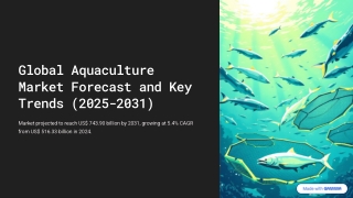 Global Aquaculture Market Forecast and Key Trends 2025-2031