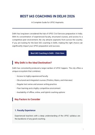Best IAS Coaching in Delhi latest rankings 2026