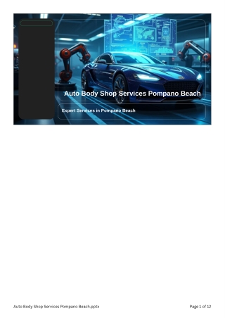 Auto Body Shop Services Pompano Beach: What You Need to Know