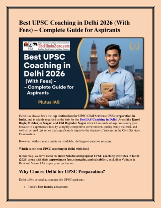 Best UPSC Coaching in Delhi 2026