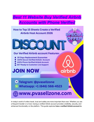 Best 11 Website Buy Verified Airbnb Accounts with Phone Verified