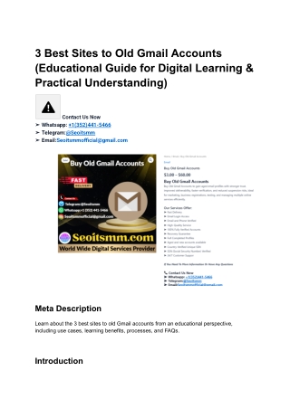 3 Best sites to Old Gmail Accounts (PVA & Aged) (3)