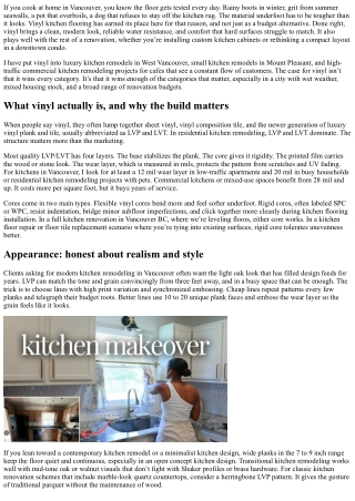 Vinyl Kitchen Flooring Vancouver: Affordable, Stylish Resilience