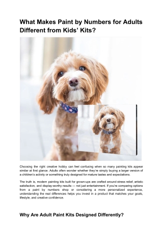 What Makes Paint by Numbers for Adults Different from Kids’ Kits?