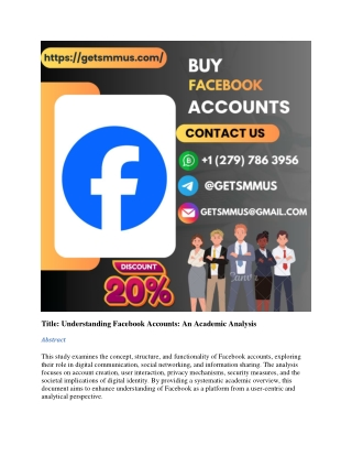 Buy Facebook Accounts