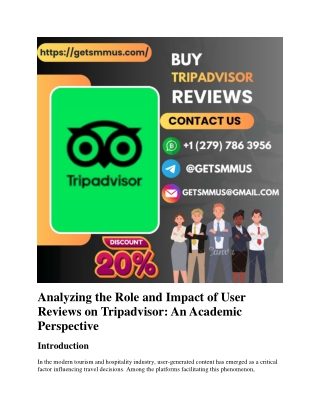 Buy TripAdvisor Reviews