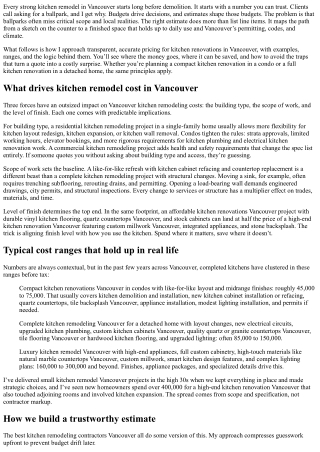 Kitchen Remodeling Estimates Vancouver: Transparent, Accurate Pricing