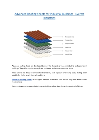 Advanced Roofing Sheets for Industrial Buildings - Everest Industries