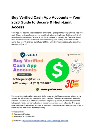 Buy Verified Cash App Accounts – Your 2026 Guide to Secure & High-Limit Access