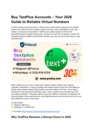 Buy TextPlus Accounts – Your 2026 Guide to Reliable Virtual Numbers