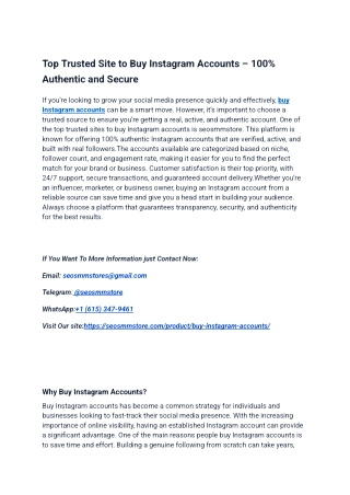 A Comprehensive Guide to Buy Instagram Accounts