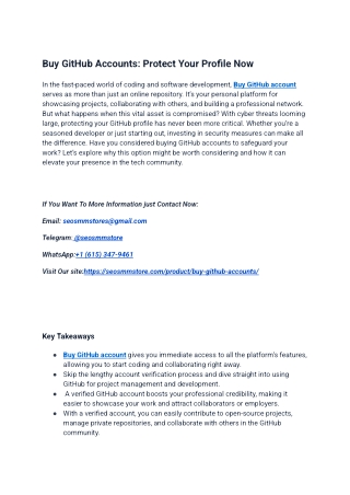 A Comprehensive Guide to Buy GitHub Accounts