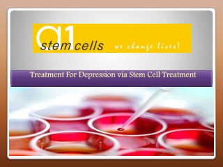 Treatment For Depression via Stem Cell Treatment