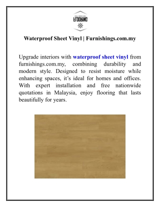 Waterproof Sheet Vinyl  Furnishings.com.my