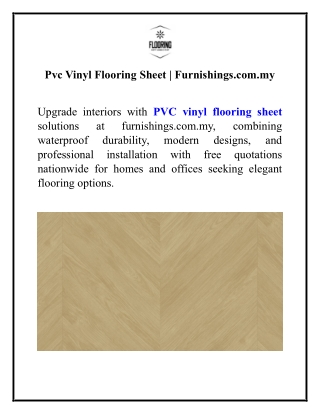 Pvc Vinyl Flooring Sheet Furnishings.com.my