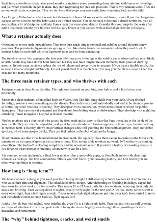 Orthodontic Retainers: Calgary Orthodontist’s Long-Term Care Guide