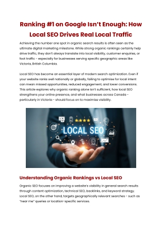 Ranking #1 on Google Isn’t Enough_ How Local SEO Drives Real Local Traffic