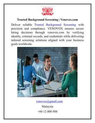 Trusted Background Screening Venovox
