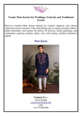 Trendy Mens Kurtas for Weddings, Festivals, and Traditional Events