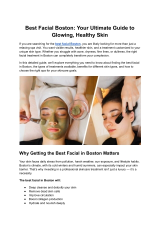 Best Facial Boston_ Your Ultimate Guide to Glowing, Healthy Skin