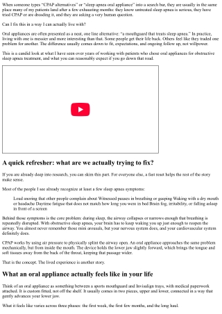 Living With a Sleep Apnea Oral Appliance: Real Patient Experiences