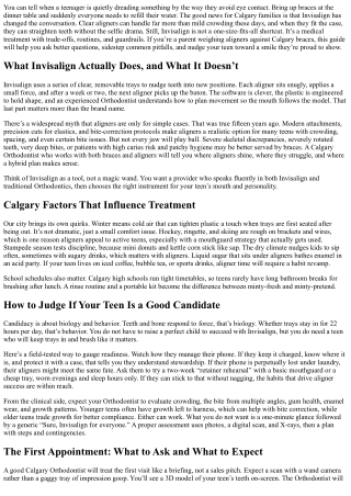 Invisalign for Teens: Calgary Parent’s Guide