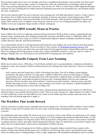 Leverage Scan-to-BIM with three-D Laser Scanning Service Dallas