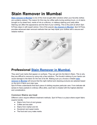 Stain Remover in Mumbai