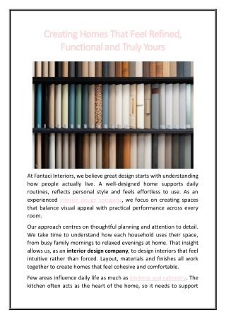 Creating Homes That Feel Refined, Functional and Truly Yours