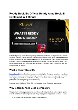 Reddy Book ID_ Official Reddy Anna Book ID Explained in 1 Minute