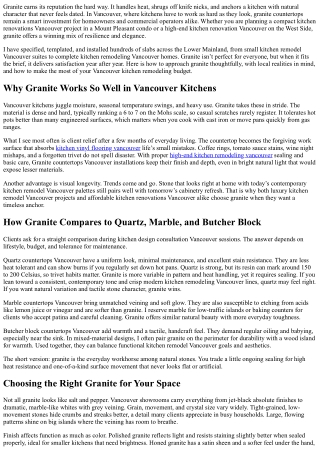 Granite Countertops Vancouver: Timeless Strength and Beauty