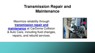 Transmission Repair and Maintenance