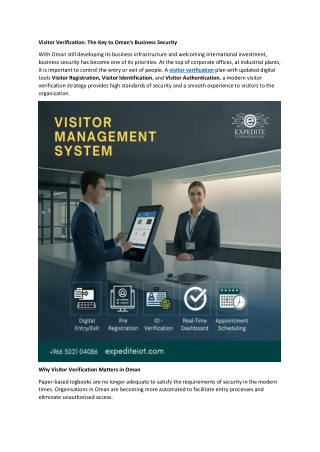 Visitor Verification- The Key to Oman's Business Security