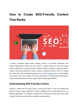 How to Create SEO-Friendly Content That Ranks