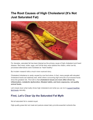 The Root Causes of High Cholesterol (It’s Not Just Saturated Fat)