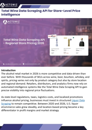 Total Wine Data Scraping API for Store-Level Price Intelligence