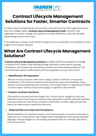 Contract Lifecycle Management Solutions for Faster, Smarter Contracts