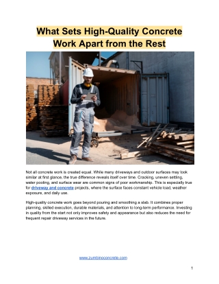 What Sets High-Quality Concrete Work Apart from the Rest