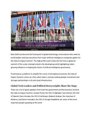 India AI Impact Summit 2026 Puts New Delhi at the Center of Global AI Diplomacy