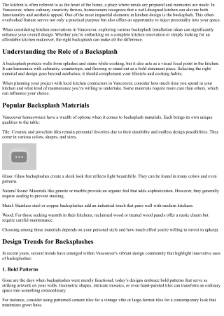 Backsplash Installation Ideas to Enhance Your Vancouver Kitchen