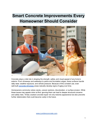 Smart Concrete Improvements Every Homeowner Should Consider