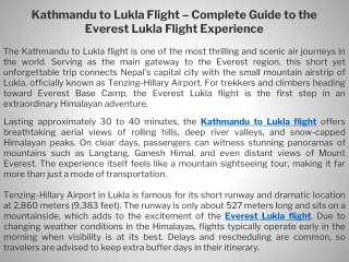 Kathmandu to Lukla Flight – Complete Guide to the Everest Lukla Flight Experience