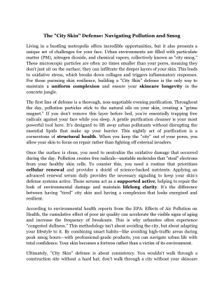 The _City Skin_ Defense_ Navigating Pollution and Smog